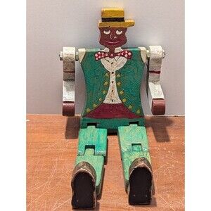 Circa 1940 Dancing Dan Articulated Hand Painted/Carved Doll Figure